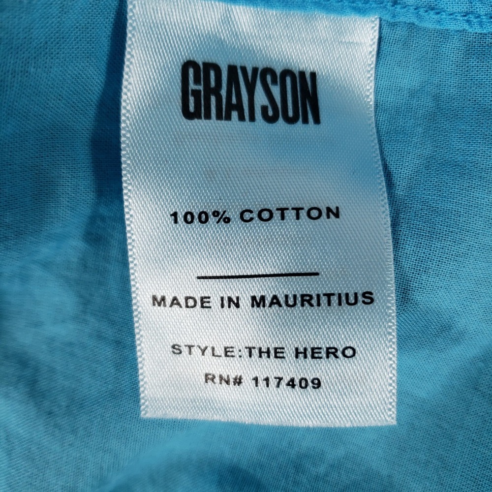 Grayson The Hero Blue button down shirt size 02 Small Cotton Womens - Picture 6 of 9